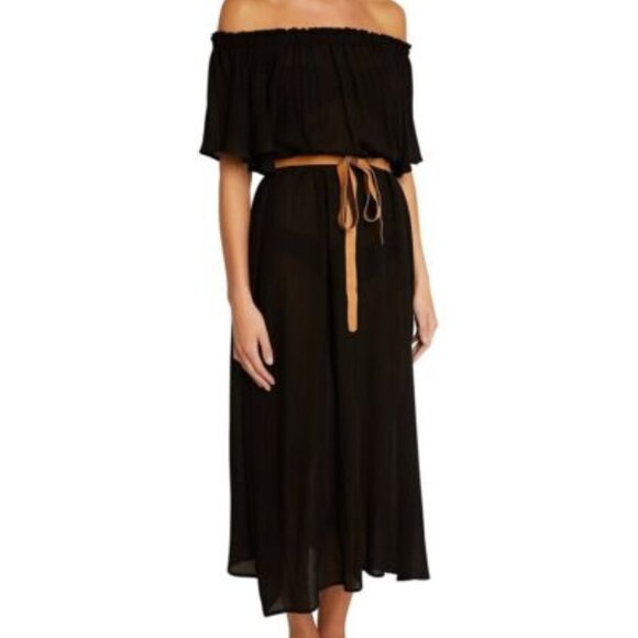 Eberjey Summer of Love Romal Dress ~ Cover Up ~ Black  ~ L / XL - Picture 1 of 11